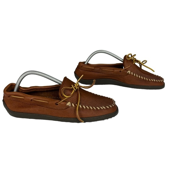 Minnetonka Moccasin Brown Leather Loafers Size Please See Measurements - Picture 2 of 12